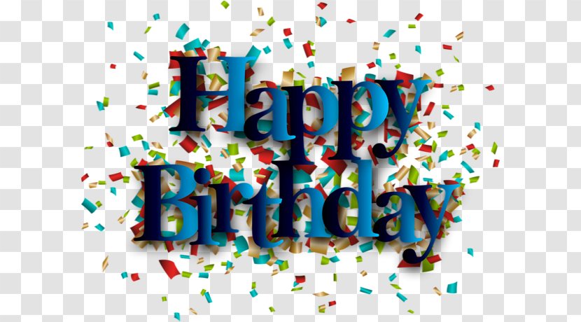 Happy Birthday Blue - Confetti Text Transparent PNG