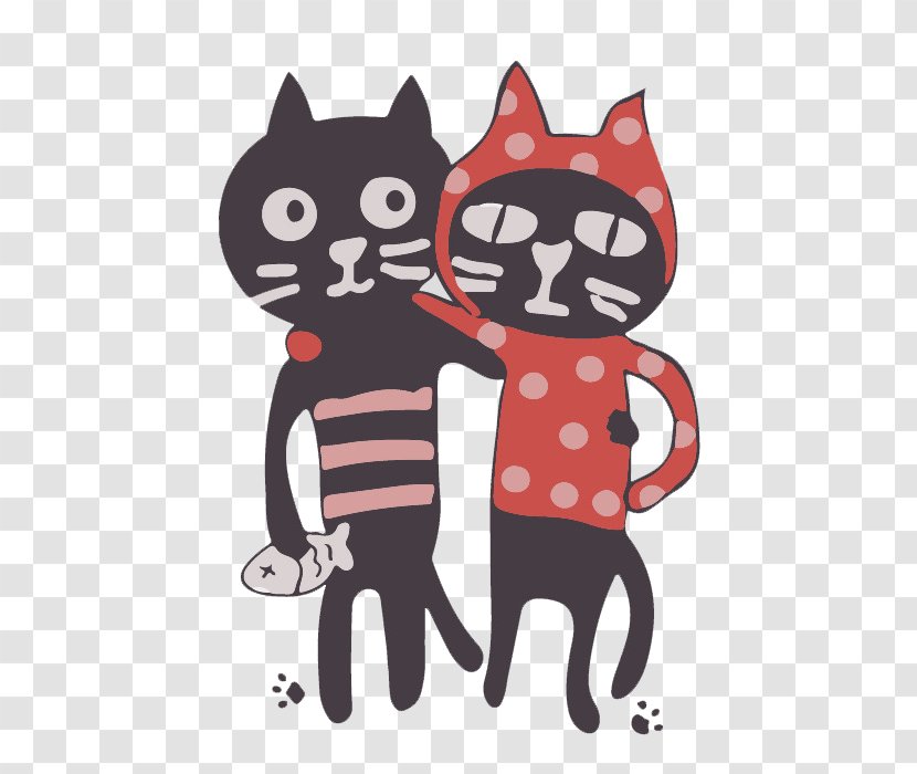 Black Cat Whiskers Cartoon Kitten - Dakimakura - Brothers Transparent PNG