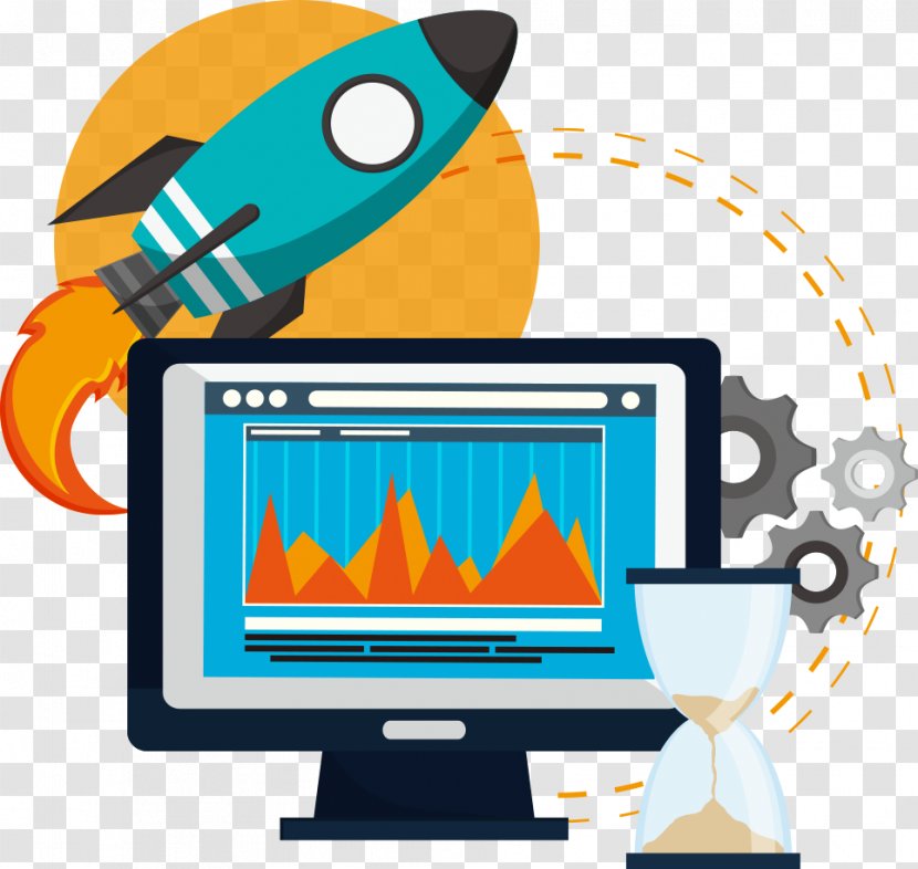 Laptop Illustration - Technology - Vector And Rocket Transparent PNG