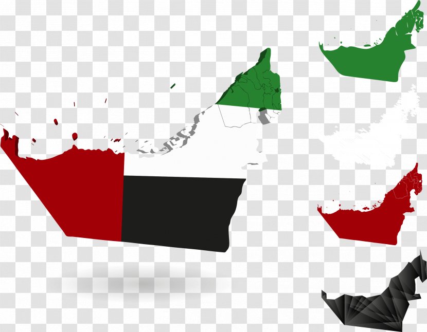 Flag Of The United Arab Emirates Map Illustration - Vector UAE Transparent PNG