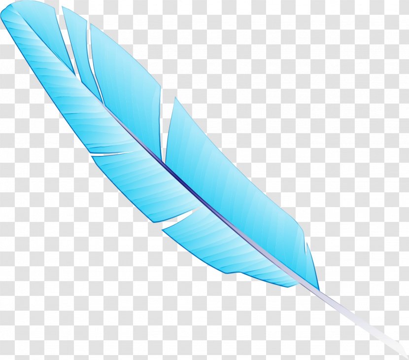 Feather - Blue - Natural Material Writing Implement Transparent PNG