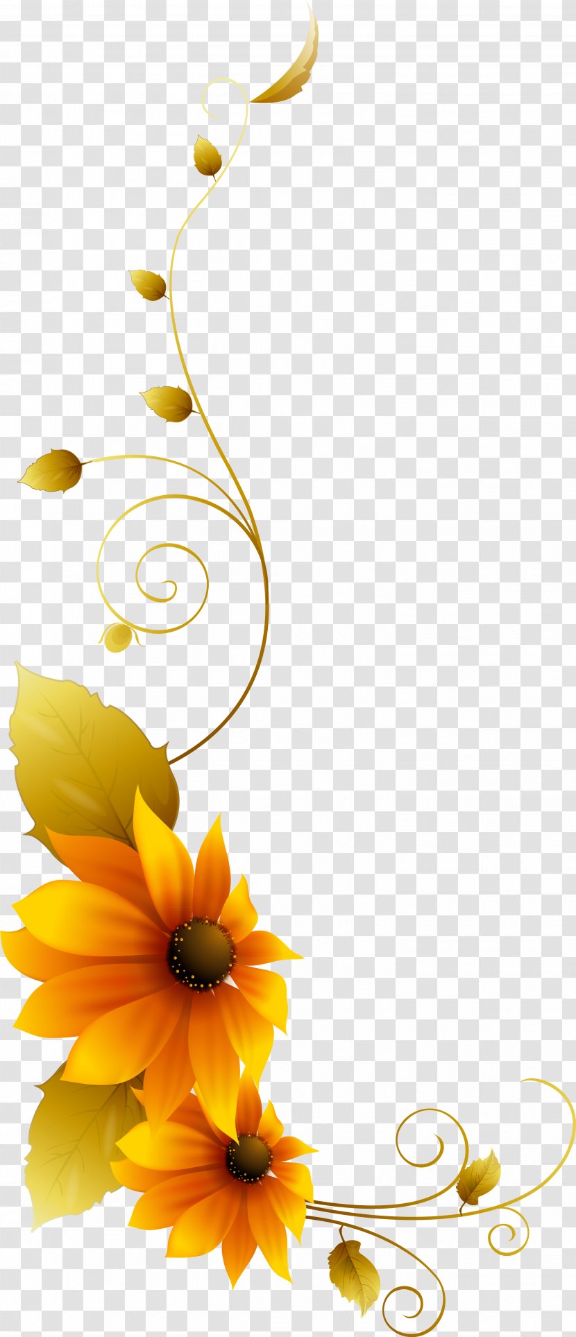 Floral Design Desktop Wallpaper Yellow Clip Art - Bud - Sunflower Decorative Material Transparent PNG