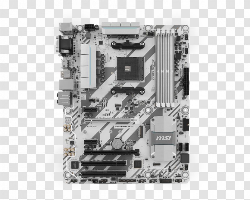 Socket AM4 Motherboard MSI B350 TOMAHAWK ATX X370 SLI PLUS - Electronic Component - Central Processing Unit Transparent PNG
