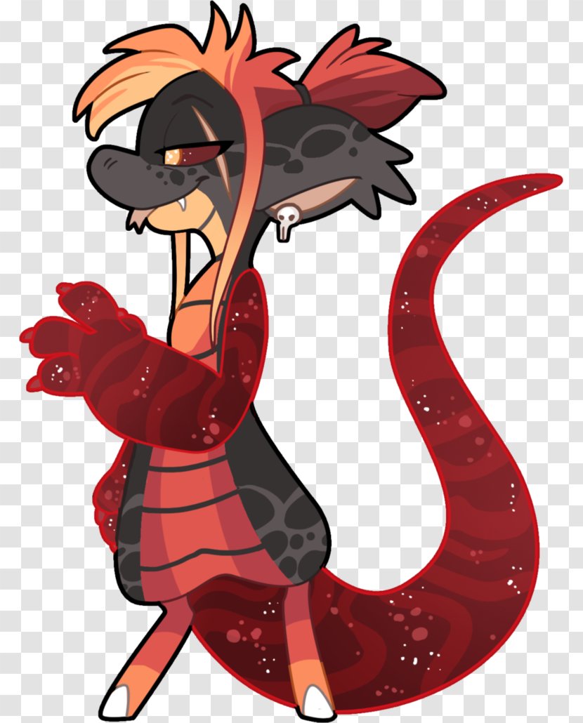 Demon Legendary Creature Clip Art - Red-bellied Black Snake Transparent PNG