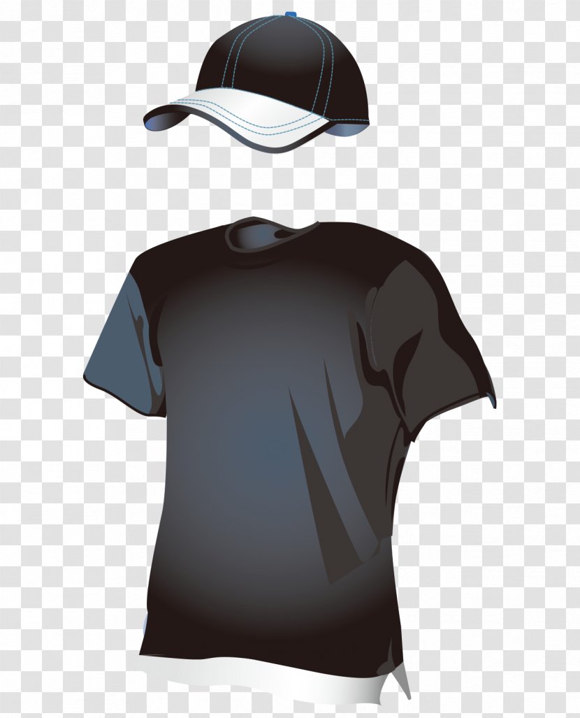 T-shirt Sleeve Clothing - Brand - Black Vector Transparent PNG
