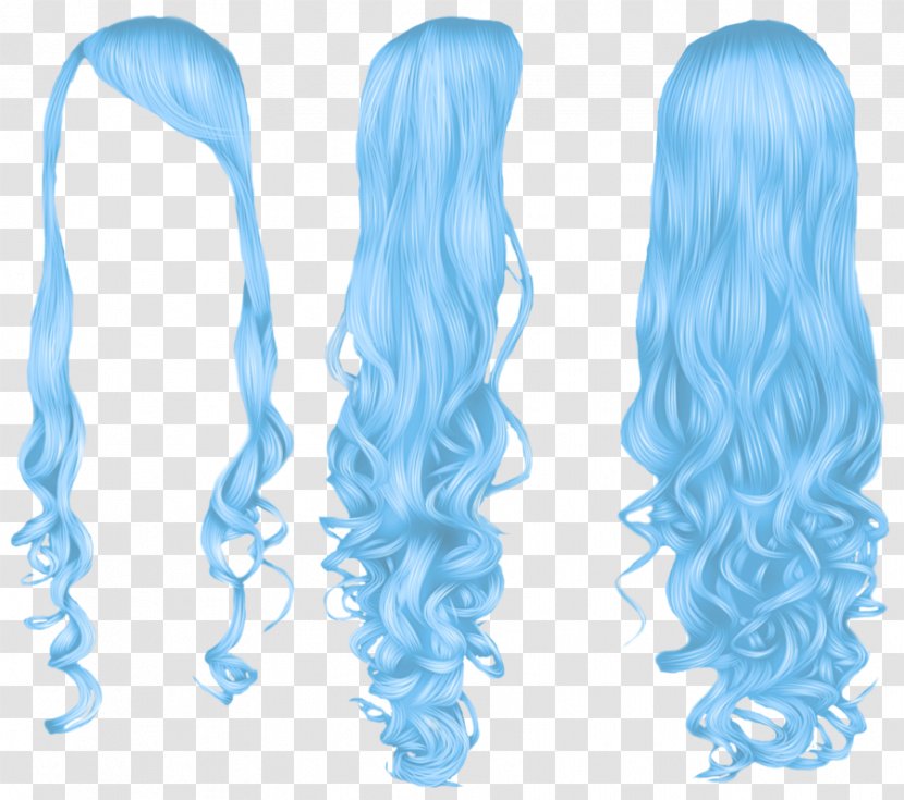 Blue Hair Hairstyle - Mermaid Transparent PNG
