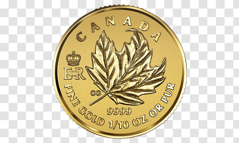Coin Canadian Gold Maple Leaf Canada Royal Mint Transparent PNG