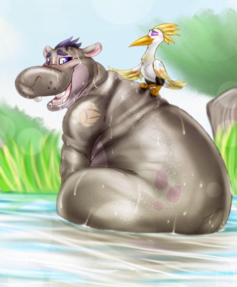 Beshte Hippopotamus Fan Art Work Of - Digital - Hippo Transparent PNG