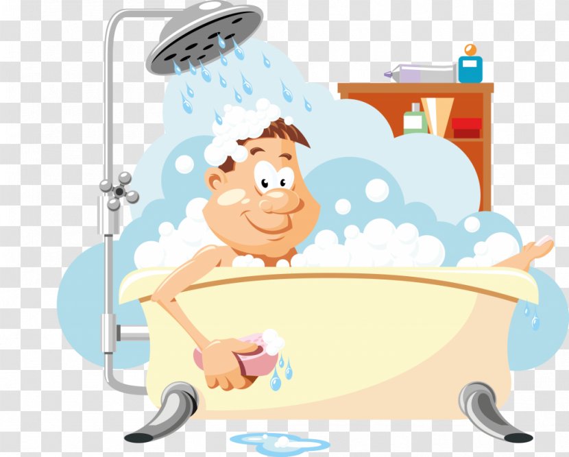 Shower Bathing Towel Bathtub Clip Art - Cartoon Transparent PNG