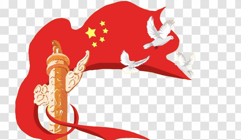 Illustration - Frame - Chinese Red Flag Pigeon Transparent PNG
