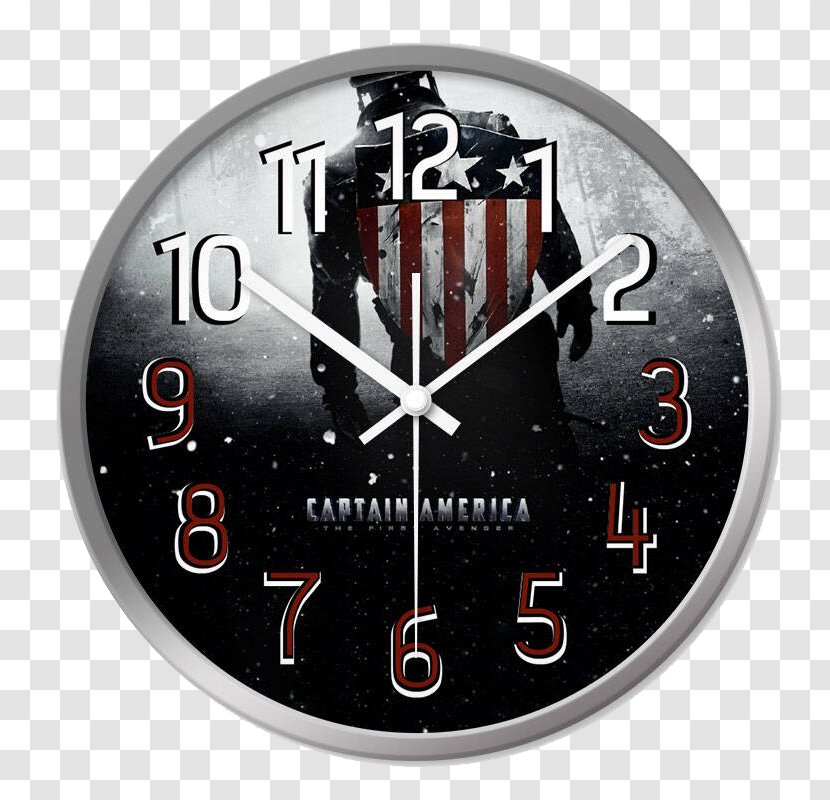 Captain America Clock Living Room Parxe1 - Back Creative Wall Transparent PNG