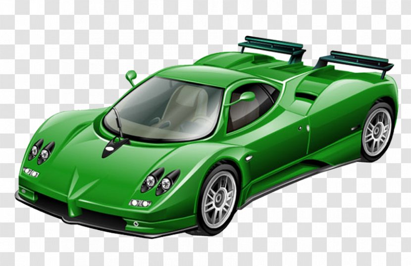 Sports Car Pagani Zonda Enzo Ferrari Wallpaper - Green Vector Transparent PNG