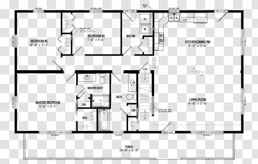 Log Cabin House Plan Cottage Floor - Drawing Transparent PNG