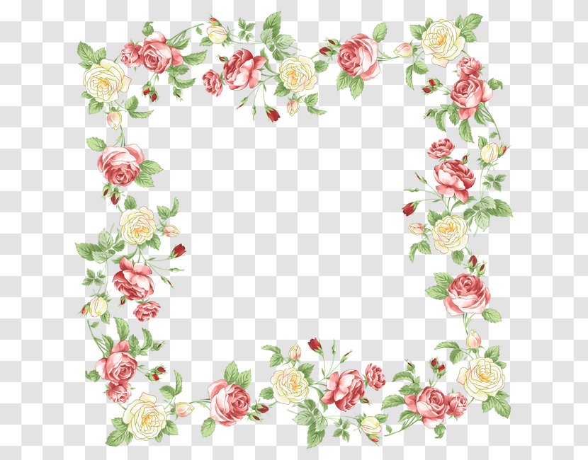 Paper Border Flowers Clip Art - Flowering Plant - Rose Transparent PNG