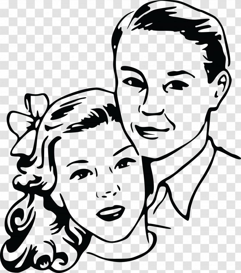 Black And White Drawing Clip Art - Silhouette - Couple Transparent PNG