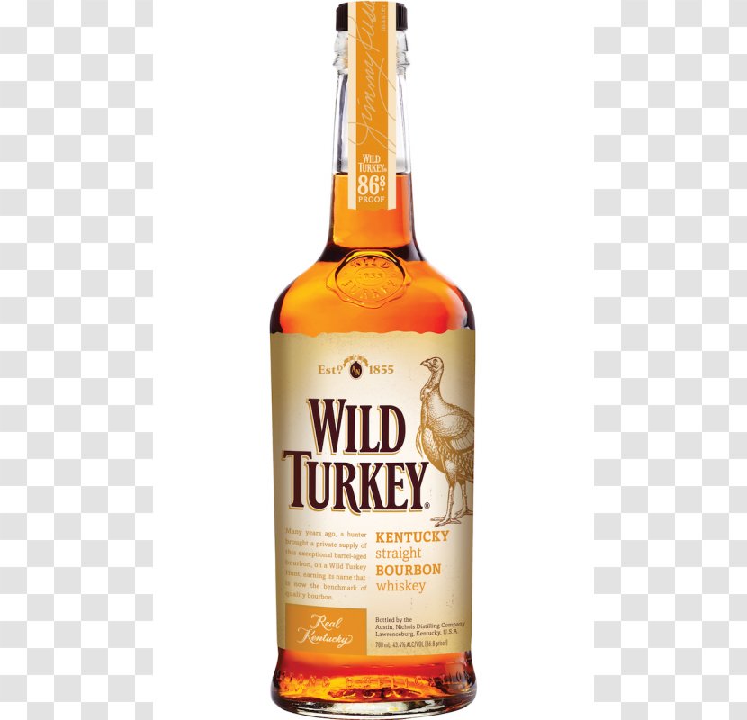 Wild Turkey Bourbon Whiskey Rye Distilled Beverage - Drink Transparent PNG