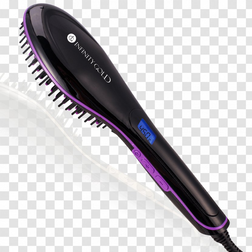 Hair Iron Comb Brush Straightening Dryers - Gold Transparent PNG