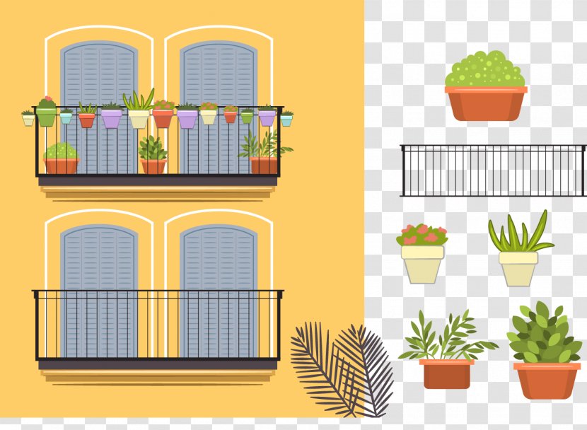 Balcony Euclidean Vector - Room - Yellow Transparent PNG