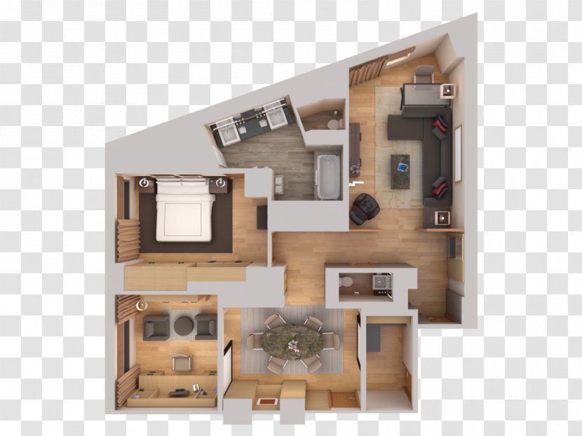 New York City Floor Plan Suite House Conrad Hotels - Bedroom - Bed Top View Transparent PNG