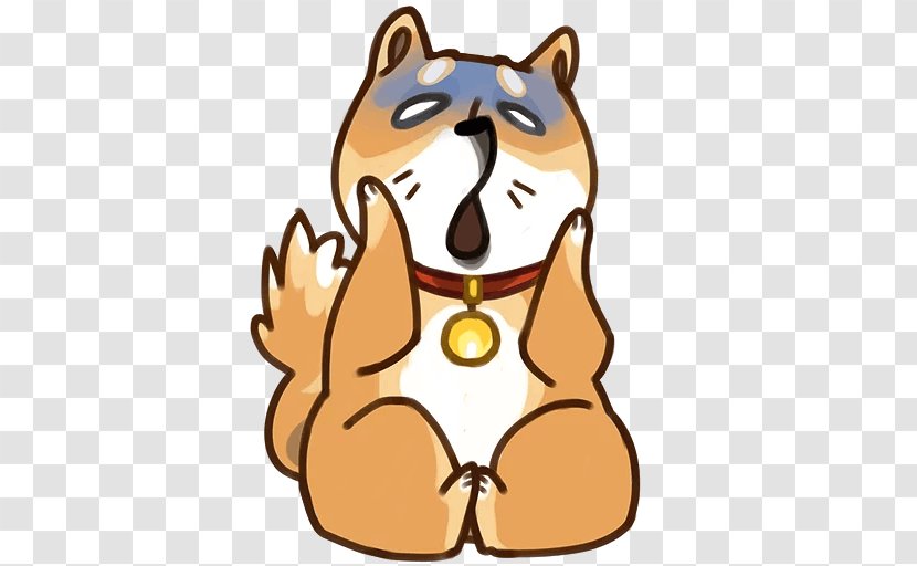 Whiskers Shiba Inu Telegram Sticker Clip Art - Run Jump Doge Transparent PNG