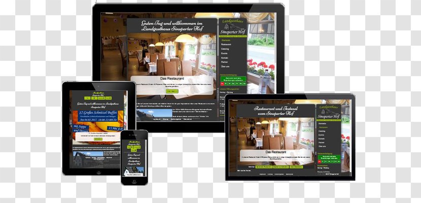 Restaurant Responsive Web Design Gaststätte Sinsperter Hof Website Transparent PNG