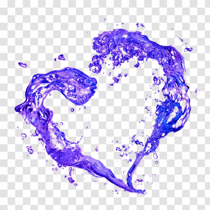 Water Heart Drop Clip Art - Silhouette - Purple Picture Material Transparent PNG
