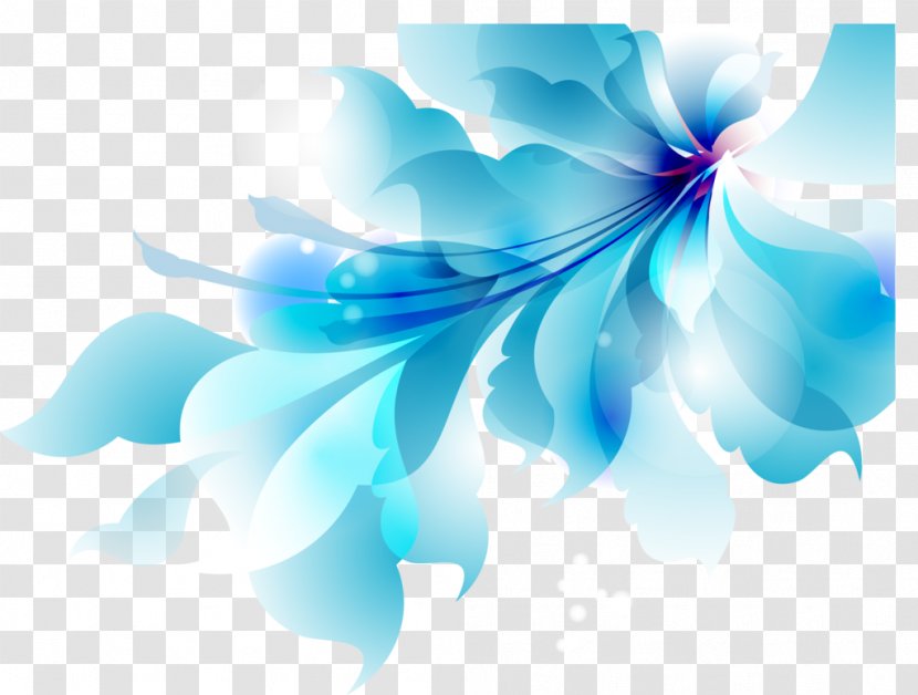 Flower Euclidean Vector Stock Photography - Aqua - Pic Transparent PNG