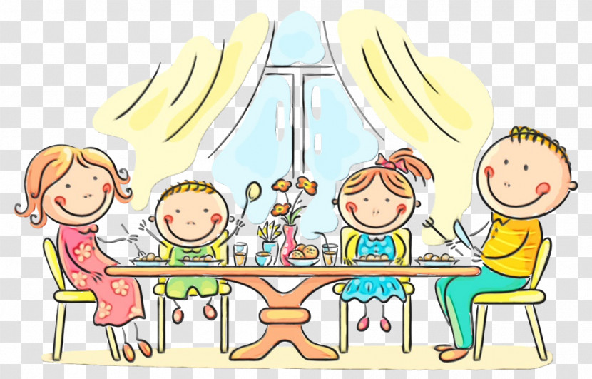Cartoon Sharing Table Fun Child Transparent PNG