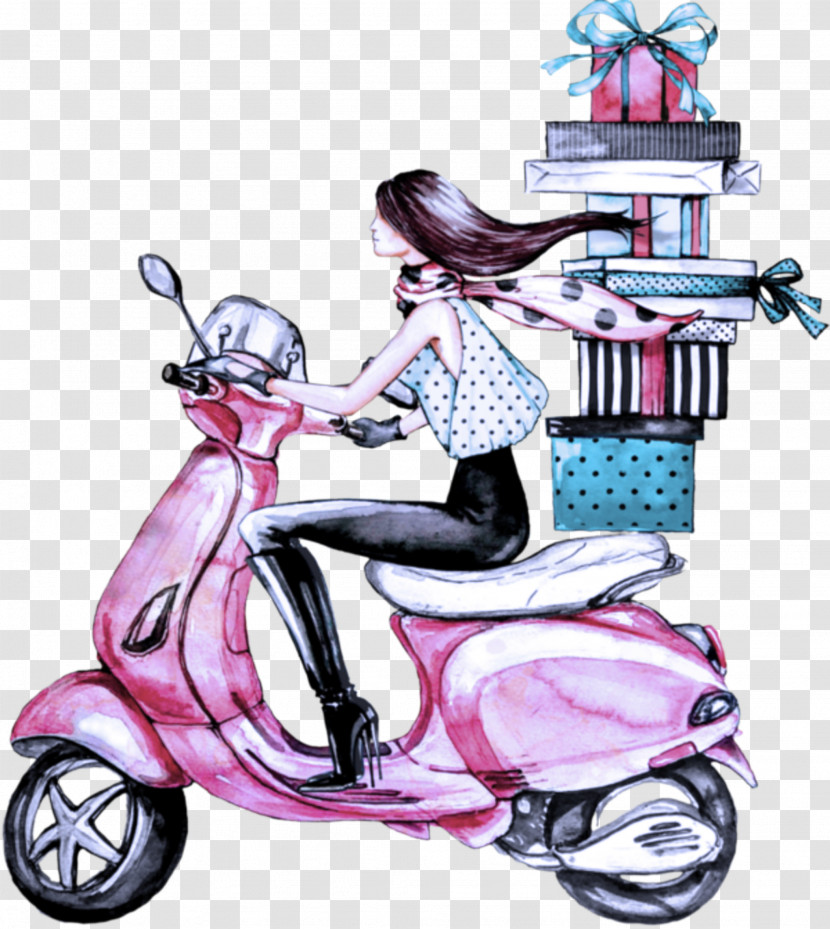 Scooter Vehicle Vespa Riding Toy Car Transparent PNG