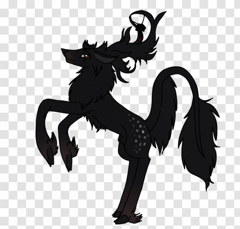 Demon Drawing Horse Witchcraft Chikorita - Black Wood Transparent PNG