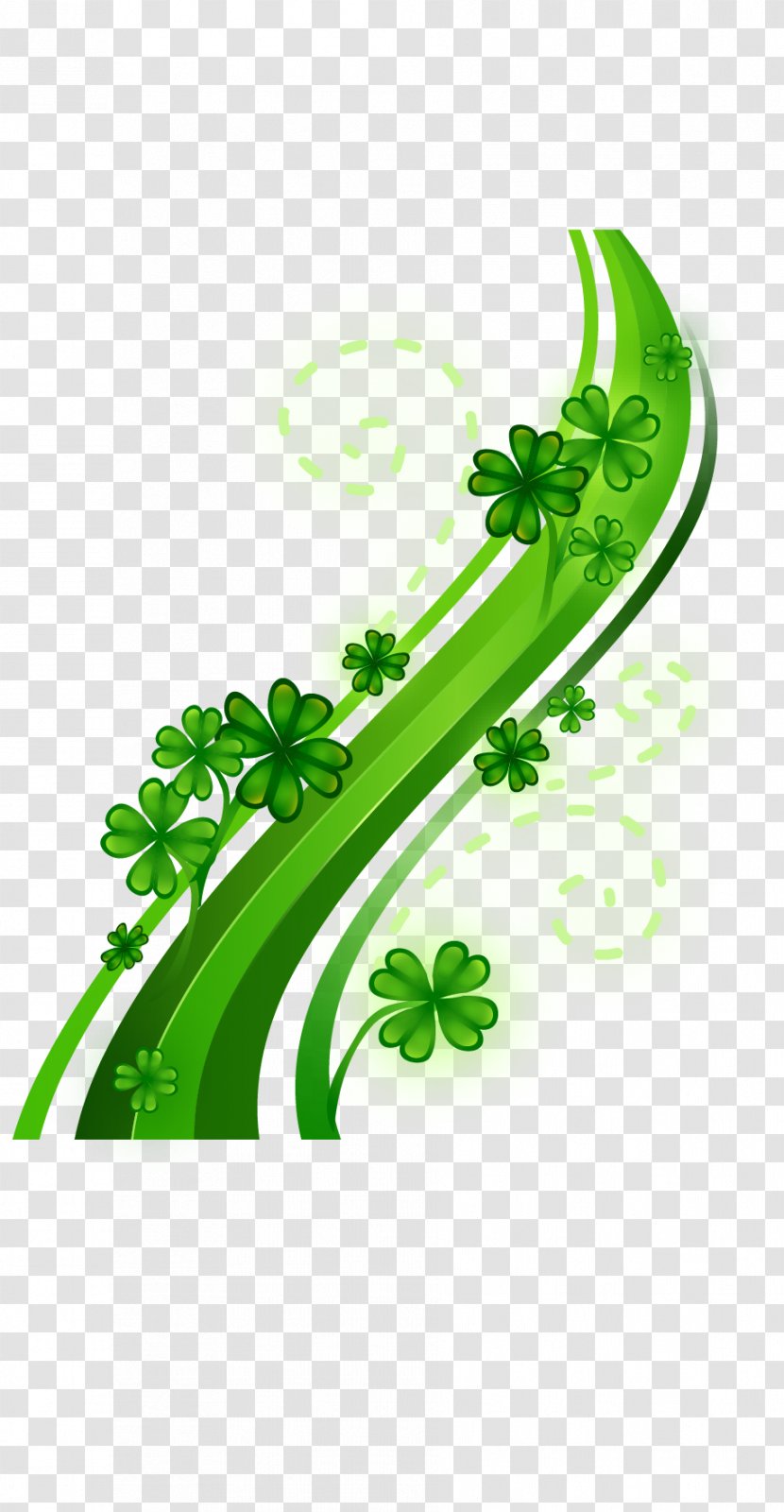 Cartoon Painted Fresh Clover - Leaf - Tree Transparent PNG