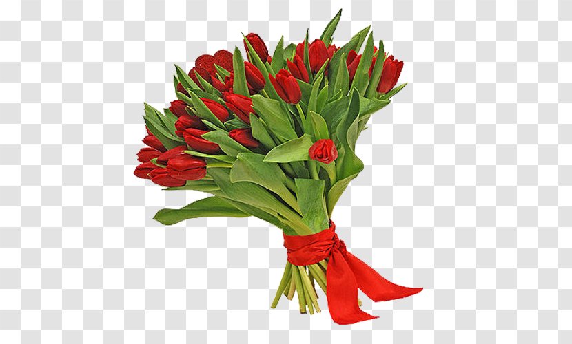Floral Design Tulip Flower Bouquet - Ico - Red Tulips Transparent PNG