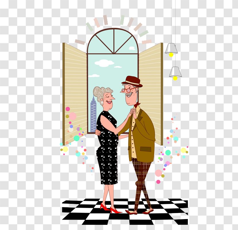 Ballroom Dance Design Clip Art - Cartoon - Elderly Dancing Transparent PNG