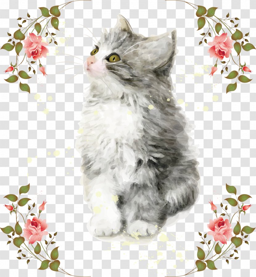 Kitten Cat Watercolor Painting Drawing - Ragamuffin - And Patterns Transparent PNG