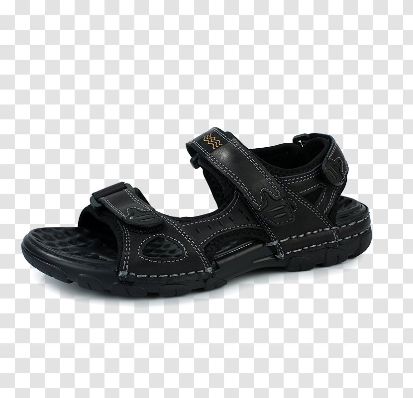 Slipper Sandal Shoe Leather Flip-flops - Sneakers - Black Sandals Transparent PNG