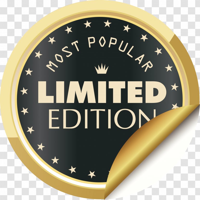 Icon - Badge - Gold Black Flip Folding Label Transparent PNG