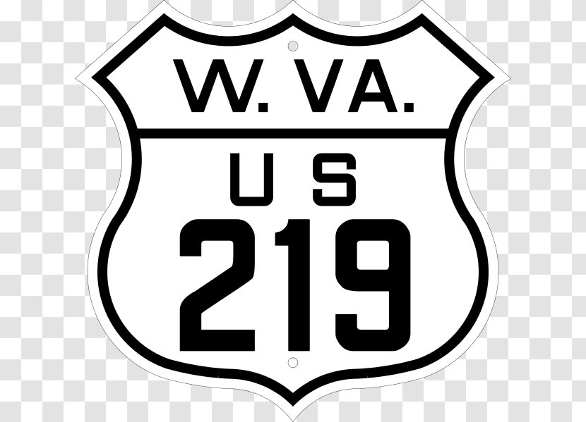 U.S. Route 66 11 287 In Texas US Numbered Highways Road - Black And White - West Virginia Transparent PNG