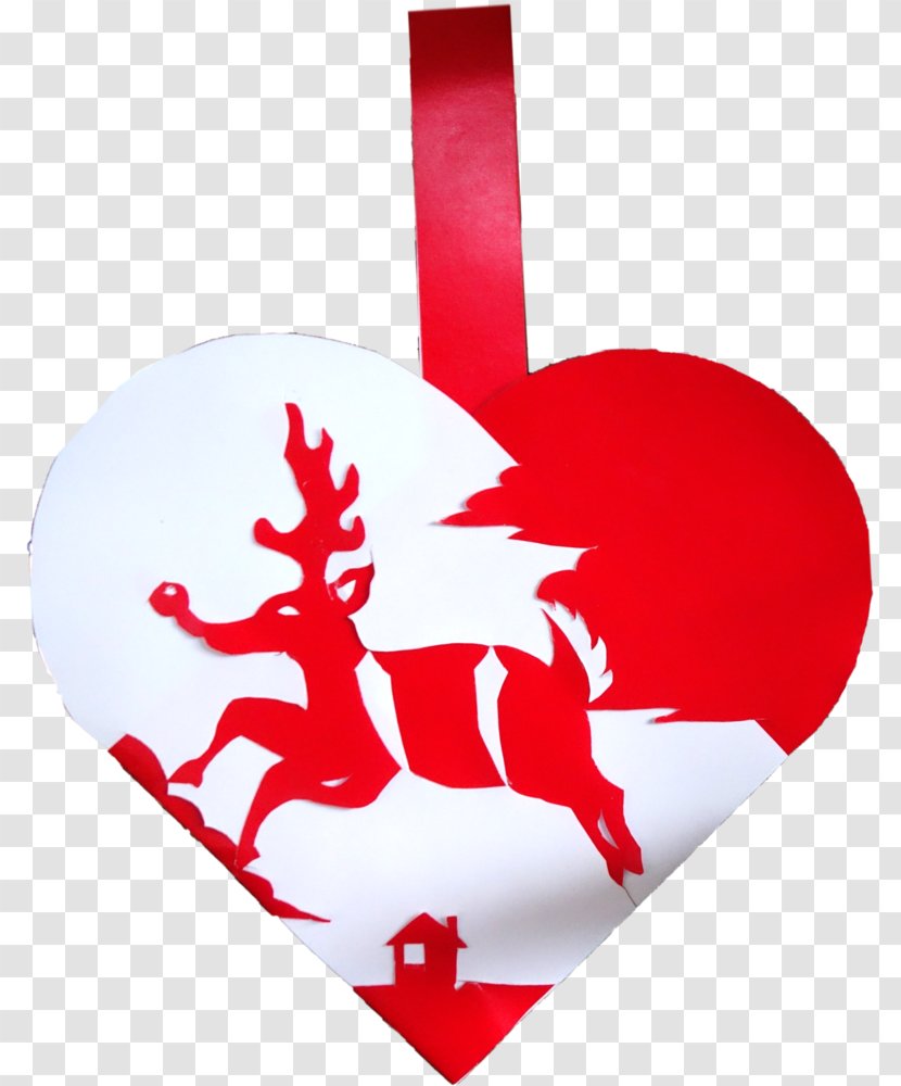 Rudolph Reindeer Pleated Christmas Hearts Ornament - Shetland Sheepdog Transparent PNG
