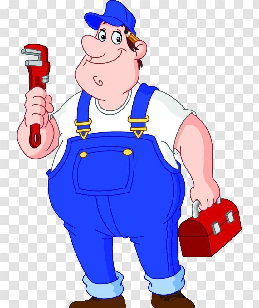 Plumber Plumbing Wrench Illustration - Bathroom - Fat Man Transparent PNG