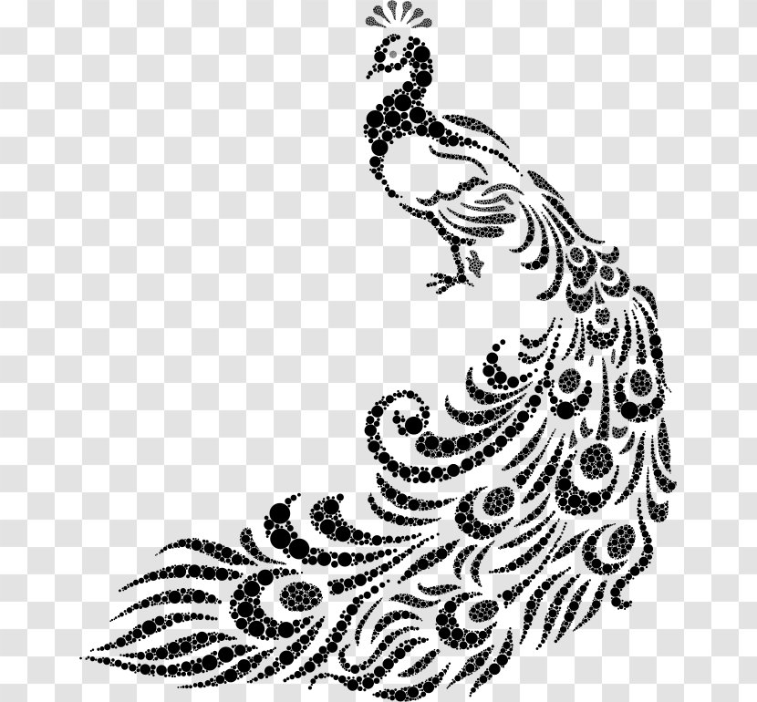 Drawing Pavo Clip Art - Monochrome Photography - Design Transparent PNG