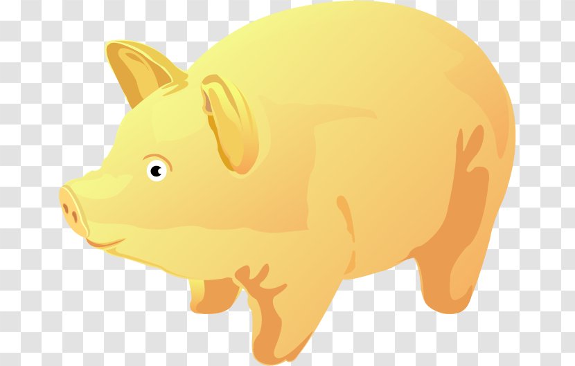 Domestic Pig Clip Art - Software - Yellow Transparent PNG