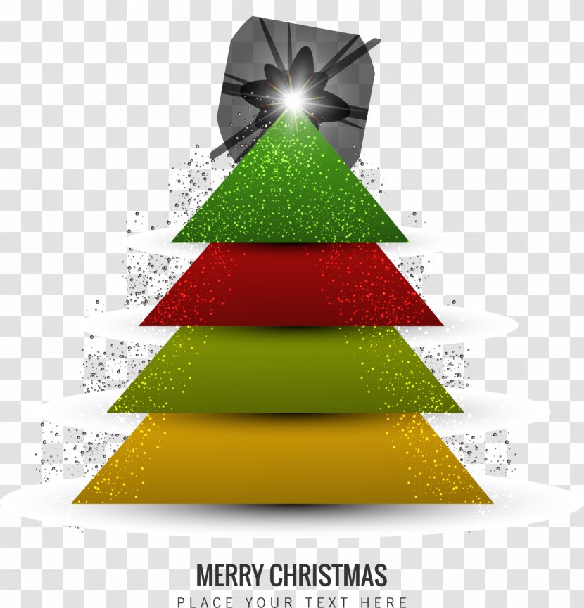 Christmas Tree Card - Cartoon Transparent PNG