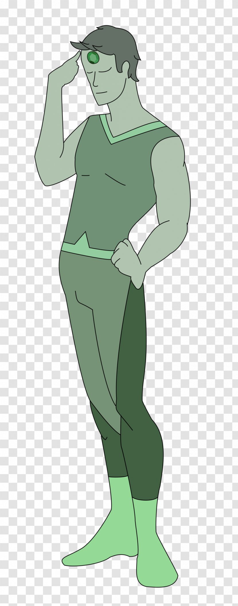 Cartoon Human Green Shoulder - Watercolor - Kyon Transparent PNG