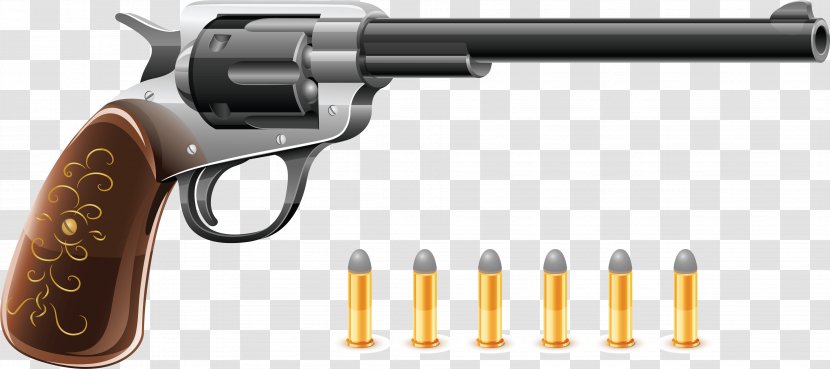 Bullet Firearm Weapon Pistol Shooting - Heart - Revolver Colt Handgun Image Transparent PNG