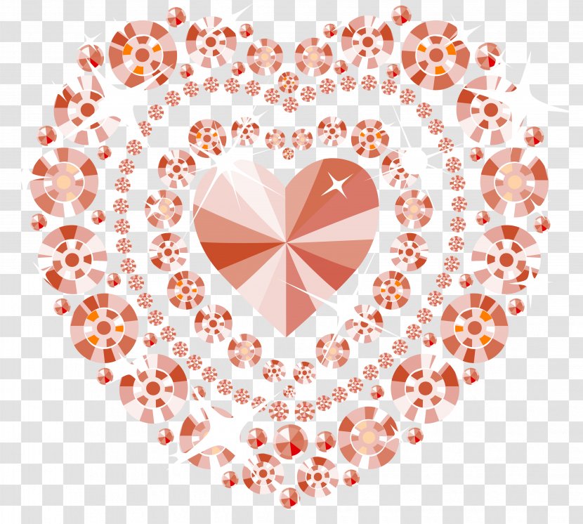Orange Diamond Heart - Watercolor - Gold Transparent PNG