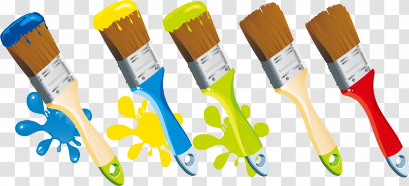 Paint Brushes Painting Vector Graphics Image - Watercolor - Brushpaint Cartoon Transparent PNG