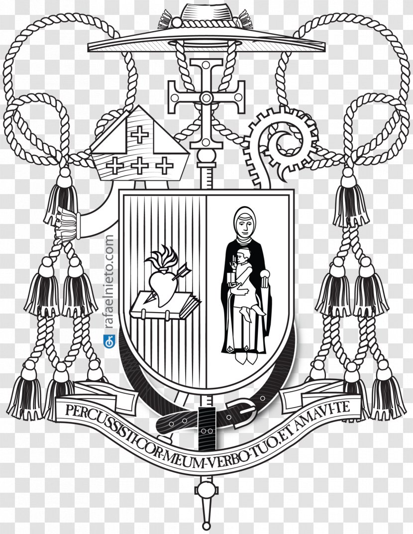 Escutcheon Bishop Coat Of Arms Ecclesiastical Heraldry - Line Art - Wales Transparent PNG