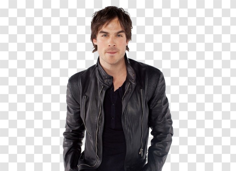 Ian Somerhalder The Vampire Diaries Damon Salvatore Leather Jacket Boone Carlyle Transparent PNG