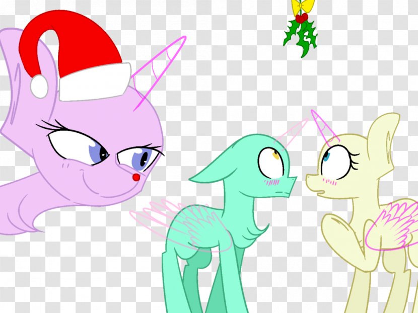 Pony Mistletoe Christmas Art - Tree - Couple With Baby Transparent PNG