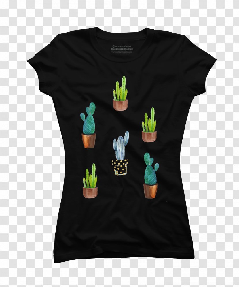 T-shirt Sleeve Hoodie Sweater Crew Neck - Tshirt - Cactus Creative Transparent PNG
